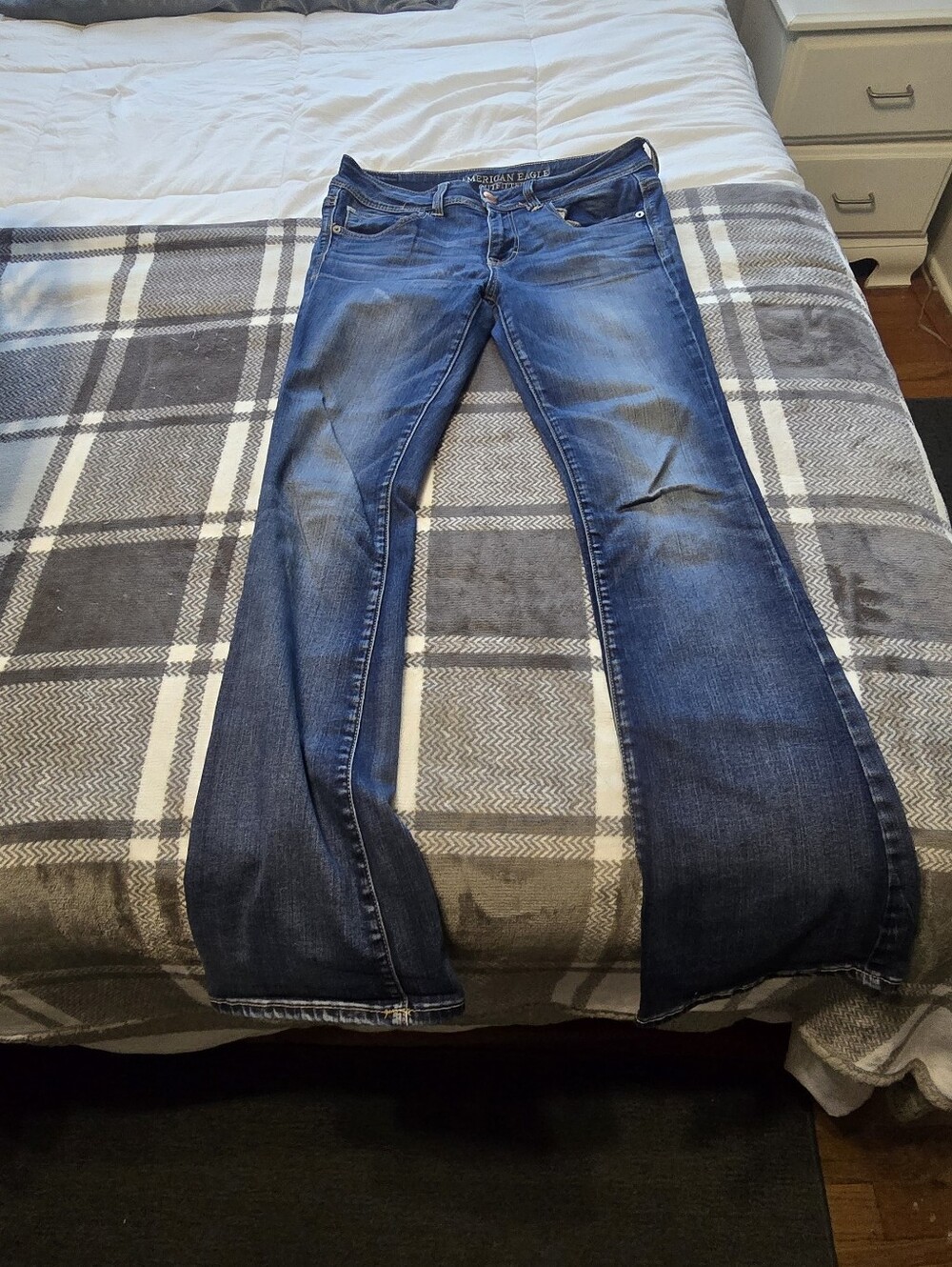 American Eagle Outfitters Womens Blue Flare Jeans